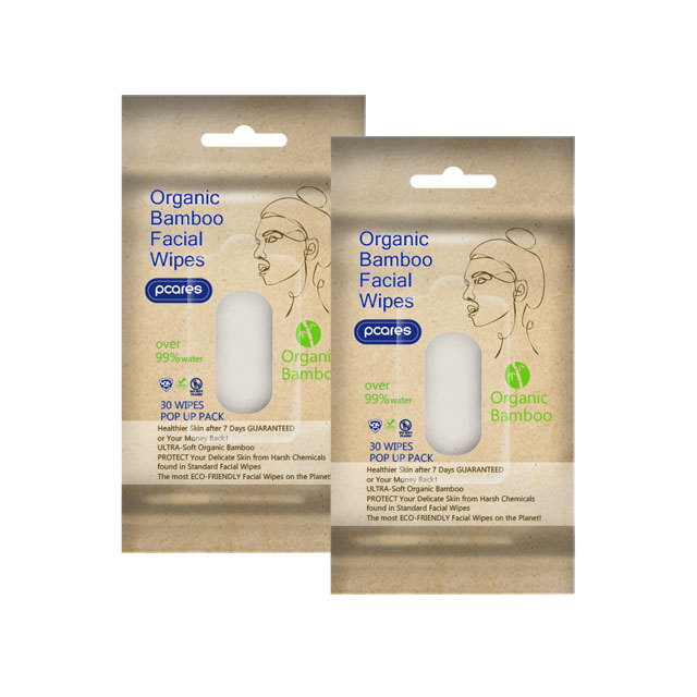 Pcares Organig Bamboo Facial Wipes 30 WIPES