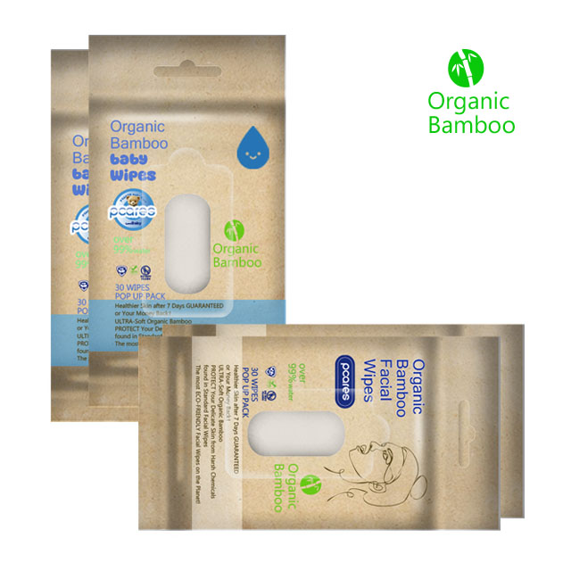 Pcares Organig Bamboo Facial Wipes 30 WIPES