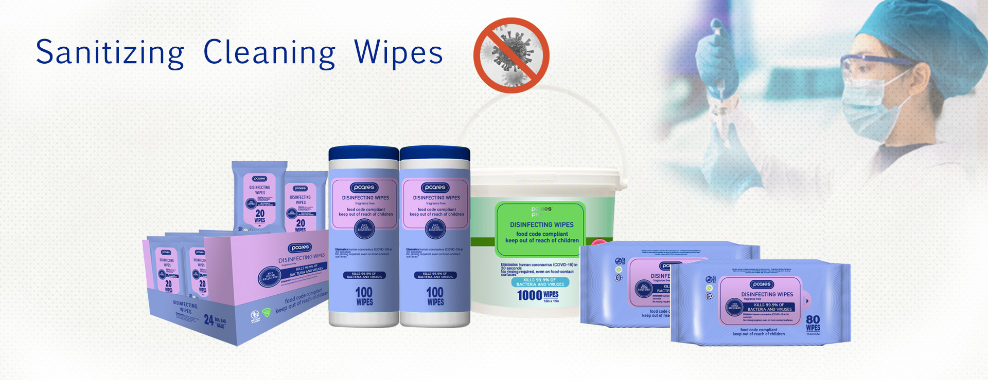 SANITIZING CLEANING WIPES banner