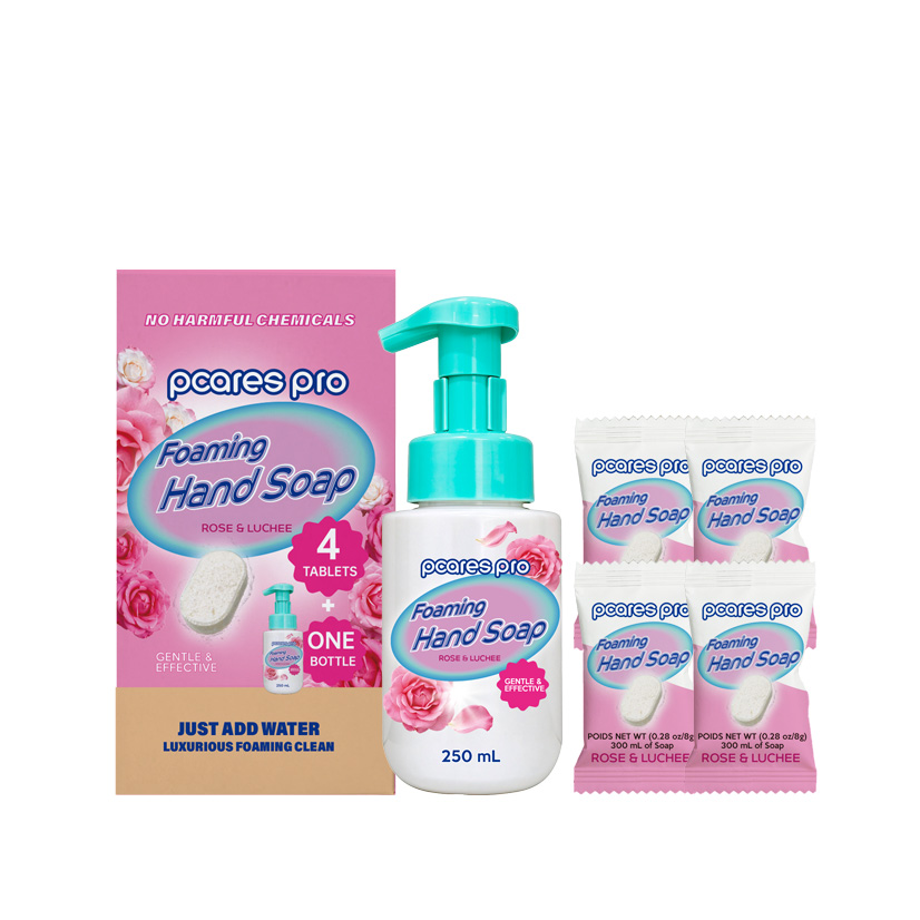Foaming Hand Soap Tablet 4 Tablets+Bottle (boutique hotel scent、Lavender、Rose)